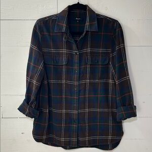 Madewell Ex Boyfriend Plaid Button-Up Shirt - Long Sleeve